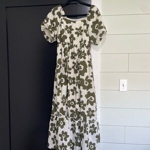 Maternity Olive Floral Casual Dress